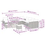 vidaXL 13-dielny záhradný pohovkový set s vankúšmi béžový poly ratan akácia – Obrázok 13