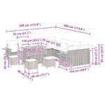 vidaXL 14-dielna záhradná pohovka s vankúšmi, šedý poly ratan, akácia – Obrázok 13