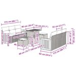 vidaXL 9-dielna záhradná súprava pohoviek s vankúšmi Čierny Poly Ratan Akácia – Obrázok 9