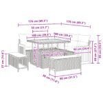 vidaXL 8-dielna sada záhradného gauča s vankúšmi čierny poly ratan akácia – Obrázok 9