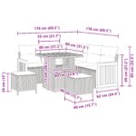 vidaXL 8-dielna súprava záhradných pohoviek s vankúšmi čierny polyratan akácia – Obrázok 7