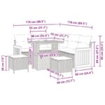 vidaXL 8-dielna súprava záhradného gauča s vankúšmi Čierna Poly ratan Akácia – Obrázok 10