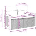 vidaXL 13-dielna záhradná pohovková súprava s vankúšmi Čierna Poly Ratan Akácia – Obrázok 12