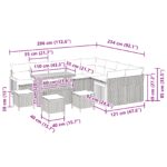 vidaXL 13-dielna súprava záhradných sedačiek s vankúšmi Béžová Poly Ratan Akácia – Obrázok 10