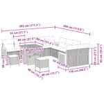 vidaXL 13-dielna záhradná sada s vankúšmi Béžová Polyratan Acacia – Obrázok 9