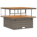 vidaXL 14-dielna záhradná pohovková súprava s vankúšmi Šedý poly ratan Akácia – Obrázok 8