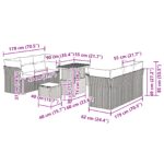 Záhradná pohovka vidaXL 9 kusov s vankúšmi Béžová Poly Ratan Akácia, Záhradný jedálenský súbor vidaXL 3 kusy s vankúšmi Béžová Poly Ratan Akácia – Obrázok 12