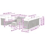 vidaXL 11-dielna záhradná súprava pohoviek s vankúšmi Čierna poly ratan akácia – Obrázok 12