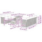 vidaXL 11 dielny záhradný pohovkový set s vankúšmi béžový polyratan akácia – Obrázok 12