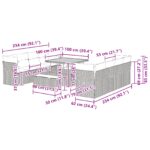 vidaXL 11-dielna záhradná pohovka s vankúšmi čierna poly ratan akácia – Obrázok 12