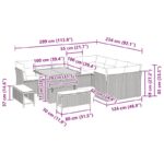 vidaXL 12 kusová záhradná súprava s vankúšmi čierny polyratan akacia – Obrázok 12