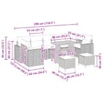 vidaXL 10-dielna súprava záhradných pohoviek s vankúšmi Béžová Polyratan Akácia – Obrázok 12