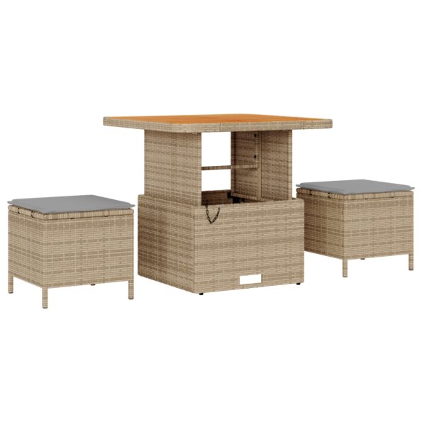 3364047_4.jpg vidaXL 10-dielny záhradný sedací set s vankúšmi béžový poly ratan akácia – Obrázok 4