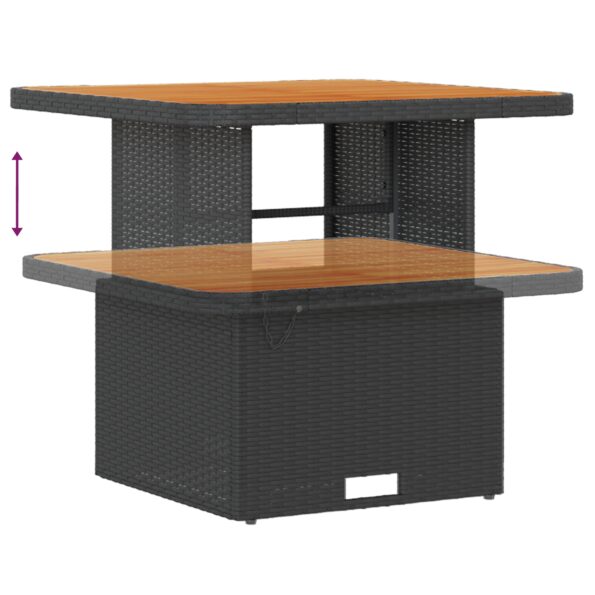 vidaXL 11-dielny záhradný pohovkový set s vankúšmi Čierny poly ratan Acacia – Obrázok 10