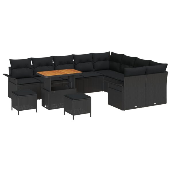 3364124_2.jpg Záhradný gauč set vidaXL 12 dielny s vankúšmi čierny poly ratan akácia, Záhradný gauč vidaXL 2-miestny so skladom a vankúšmi čierny poly ratan, Záhradný jedálenský set vidaXL 3-dielny s vankúšmi čierny poly ratan akácia – Obrázok 2