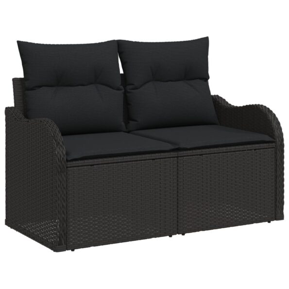3364244_6.jpg vidaXL 12 kusová záhradná pohovka s vankúšmi čierna poly ratan akácia – Obrázok 6