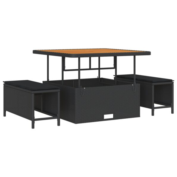 3364324_7.jpg vidaXL 11-dielny záhradný gaučový set s vankúšmi čierny polyratan akácia – Obrázok 7
