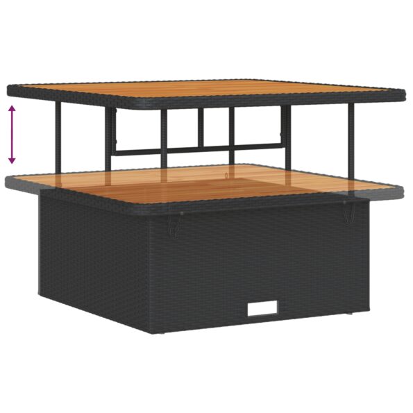 vidaXL 12-dielna súprava záhradných pohoviek s vankúšmi čierneho poly ratanu a akácie – Obrázok 13