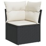 vidaXL 12-dielna záhradná súprava sofa s vankúšmi čierny poly ratan akáciový – Obrázok 6