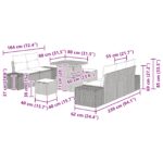 Súprava záhradného gauča vidaXL s 8 kusmi s vankúšmi Čierna Polyratan Akácia, 2-miestny záhradný gauč vidaXL so skladovaním a vankúšmi Čierna Polyratan, 3-kusová záhradná jedálenská súprava s vankúšmi Čierna Polyratan Akácia – Obrázok 12