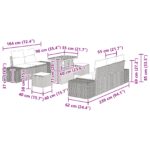 vidaXL 8 kusová záhradná súprava s vankúšmi čierny polyratan akácia – Obrázok 12