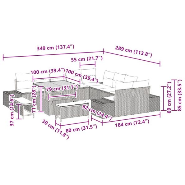 3364785_12.jpg vidaXL 13-dielna záhradná sedacia súprava s vankúšmi čierna poly ratan acacia – Obrázok 12