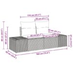 vidaXL 13-dielna záhradná sedacia súprava s vankúšmi čierna poly ratan acacia – Obrázok 13