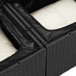 vidaXL 11-dielna súprava záhradného gauča s vankúšmi čierny poly ratan akácia – Obrázok 9