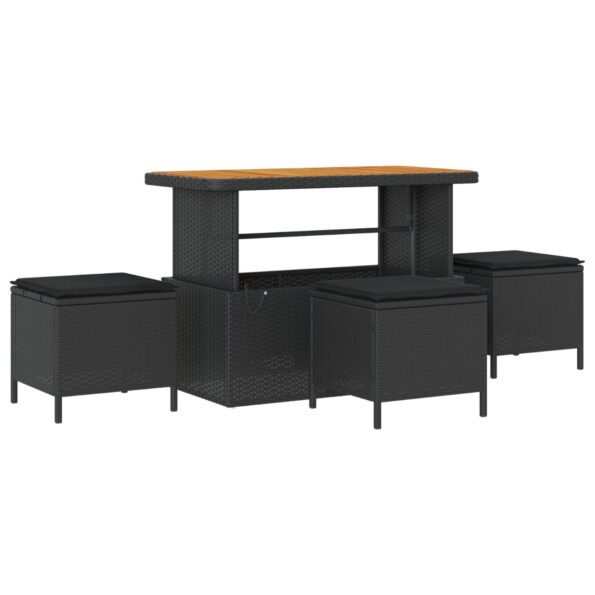 3364909_4.jpg vidaXL 13-dielny záhradný set sedačiek s vankúšmi čierny poly ratan akácia – Obrázok 4