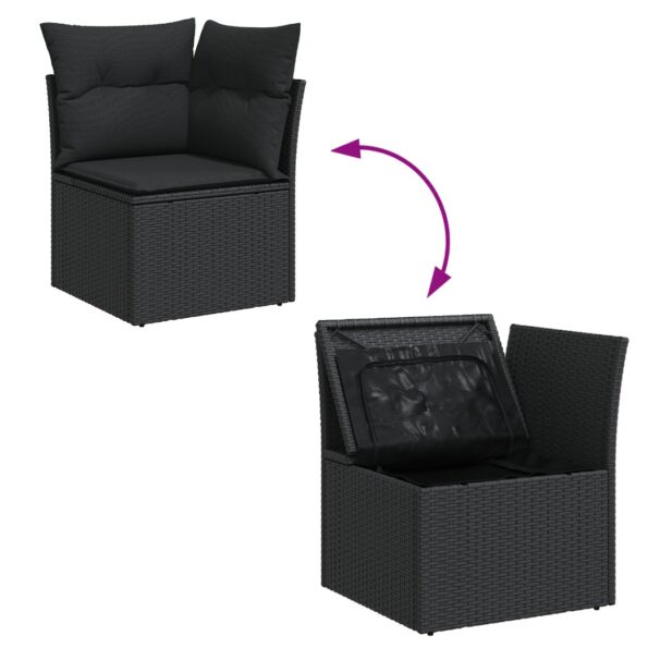 3364974_10.jpg vidaXL 11-dielny záhradný pohovkový set s vankúšmi čierny poly ratan akácia – Obrázok 10