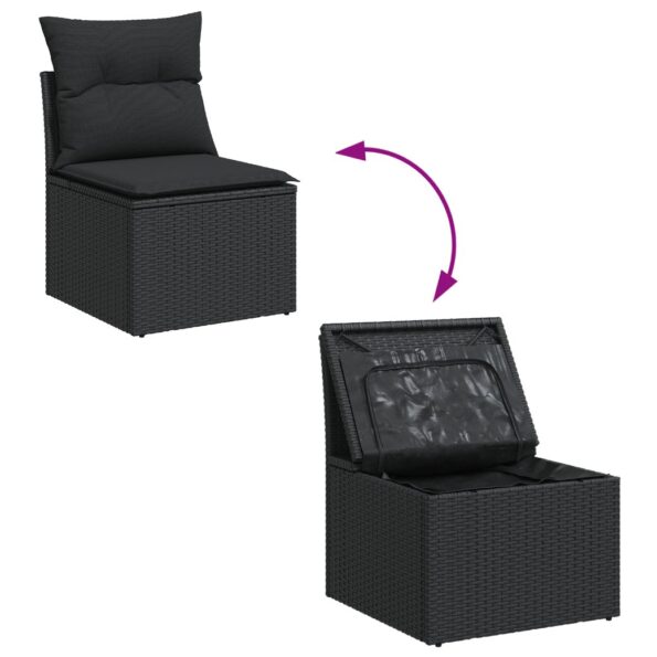 3364974_11.jpg vidaXL 11-dielny záhradný pohovkový set s vankúšmi čierny poly ratan akácia – Obrázok 11