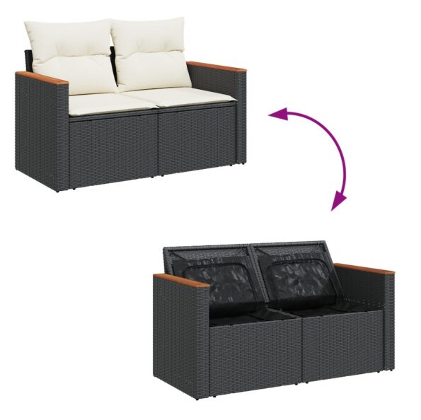 3365045_10.jpg vidaXL 13-dielny záhradný pohovkový set s vankúšmi Čierny Polyratan Akácia – Obrázok 10