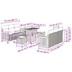 vidaXL 9-dielna záhradná pohovka s vankúšmi Čierny Polyratan Akácia – Obrázok 12