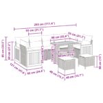 vidaXL 10-dielna záhradná sedačka s vankúšmi béžová poly ratan akácia – Obrázok 12