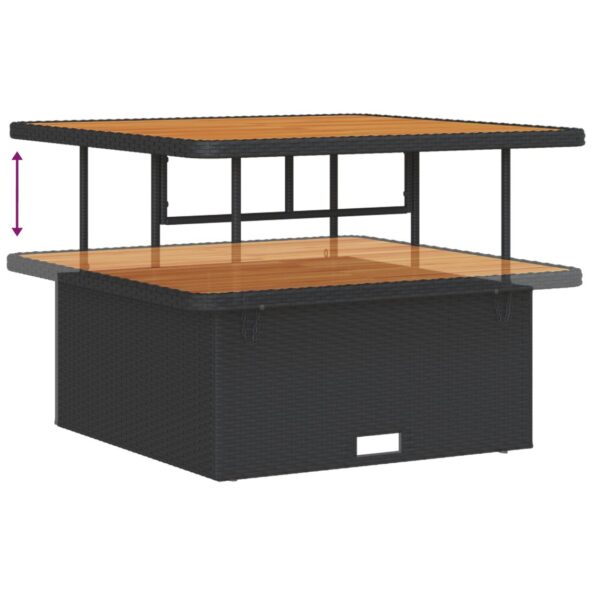 vidaXL 13-dielny záhradný pohovkový set s vankúšmi čierny polyratan akácia – Obrázok 9