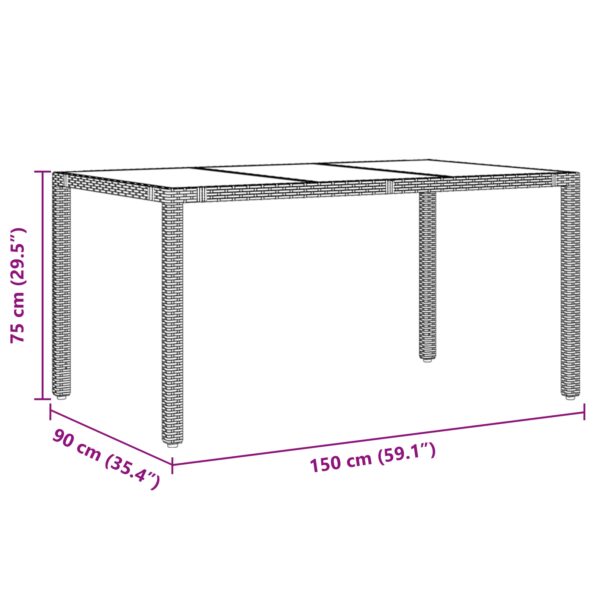 vidaXL 7 kusová záhradná súprava na stolovanie čierny poly ratan – Obrázok 11