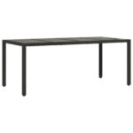 vidaXL 7-dielny záhradný jedálenský set čierny polyratan – Obrázok 5