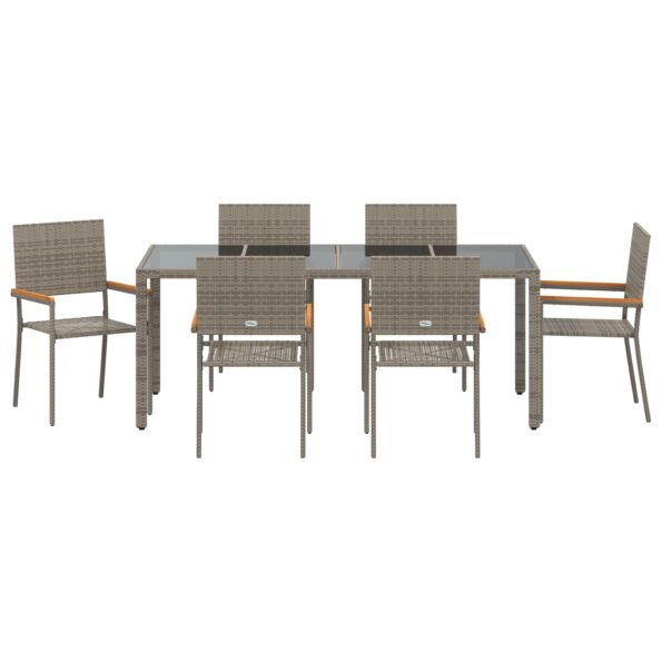 3365397_7.jpg vidaXL 7 kusový záhradný jedálenský set Šedý Poly ratan – Obrázok 7