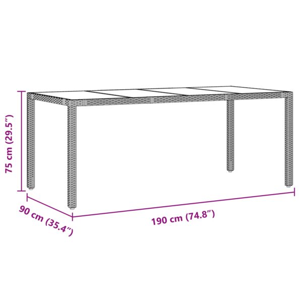 vidaXL 9-dielna súprava záhradného jedálenského setu šedý poly ratan – Obrázok 11