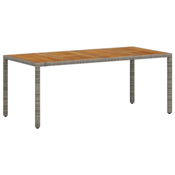 vidaXL 7 kusová záhradná jedálenská súprava sivá poly ratan akácia – Obrázok 5