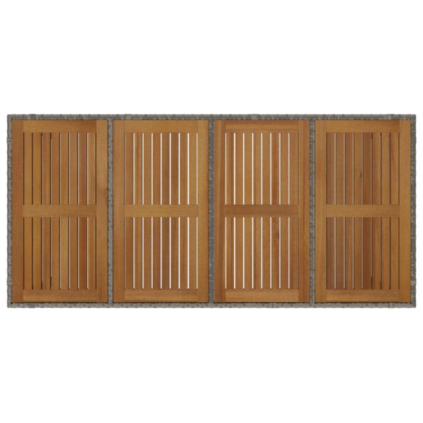 vidaXL 7 kusová záhradná jedálenská súprava sivá poly ratan akácia – Obrázok 8