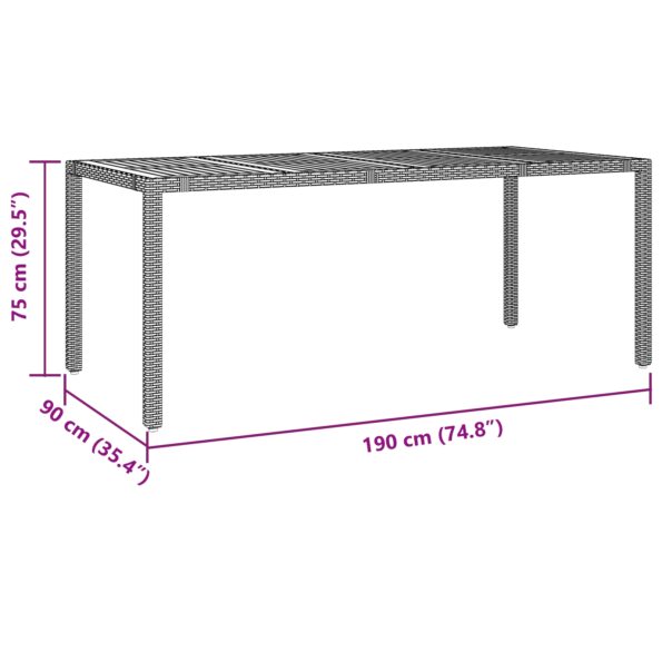 vidaXL záhradný jedálenský set 9 kusov čierny poly ratan akácia – Obrázok 11