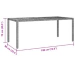 vidaXL 9-dielna sada jedálenského nábytku do záhrady so šedým poly ratanom a akáciou – Obrázok 11