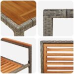 vidaXL 9-dielna sada jedálenského nábytku do záhrady so šedým poly ratanom a akáciou – Obrázok 9