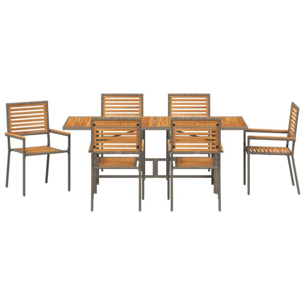 3365451_7.jpg vidaXL 7-dielny záhradný jedálenský set sivý polyratan akácia – Obrázok 7