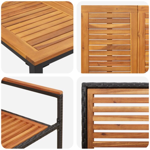 3365499_9.jpg vidaXL 7-dielna záhradná jedálenská súprava čierna poly rattan akácia – Obrázok 9