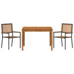 vidaXL 3-dielna súprava na posedenie v záhrade čierny poly ratan akácia – Obrázok 7