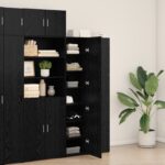 vidaXL vysoká skrinka čierny dub 40x42.5x185 cm kompozitné drevo – Obrázok 4