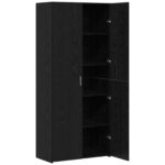 vidaxl Highboard Čierny Dub 40x42.5x185 cm Kompozitné Drevo – Obrázok 5