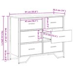 vidaXL Komoda čierny dub 91x35.5x74.5 cm inžinierske drevo – Obrázok 10
